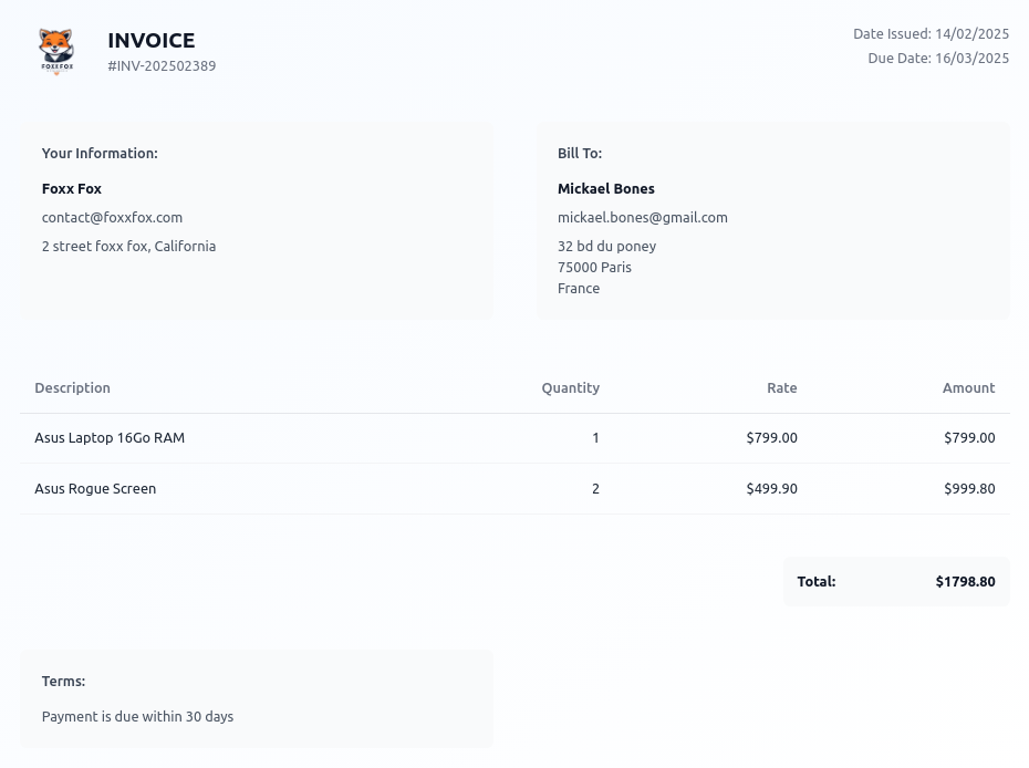 Invoice Demo